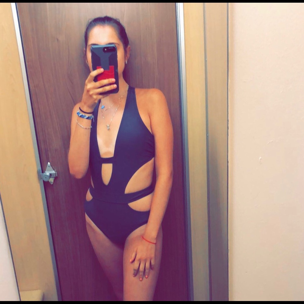 One-piece cut out bathing suit